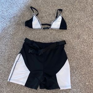 black & white rave outfit